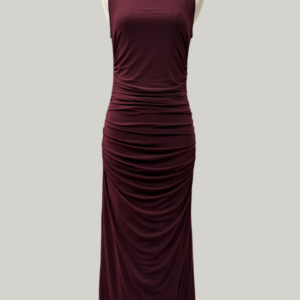 Ruched Midi Dress | Wine Mesh