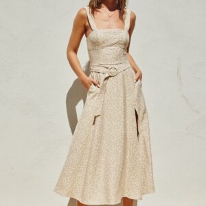 Dot Sun Dress | Cream Latte