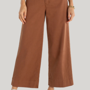 High Rise Crop Wide Leg Pant | Mocha Brown