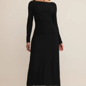 Mesh Midi Dress | Black