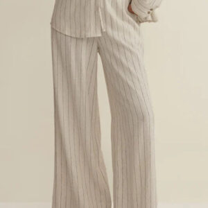 Striped Wide Leg Pant | Linen
