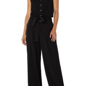 Sleeveless Jumpsuit With Wide Leg | Black